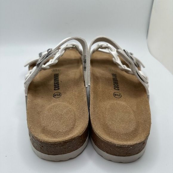CUSHIONAIRE Women's  Cork footbed Sandal with +Comfort  8.5 WHITE - Picture 4 of 7